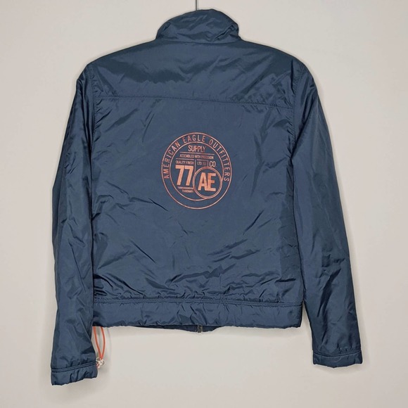 American Eagle Blue Nylon Full Zip Jacket Sz Medium - Picture 7 of 7